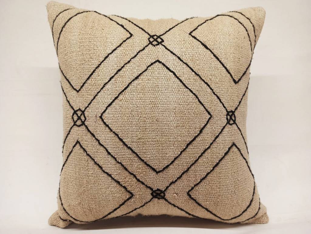 bed pillowcase handmade hemp pillow cover3